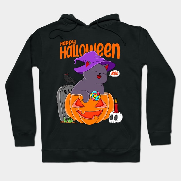 Cat Halloween Hoodie by Kimprut